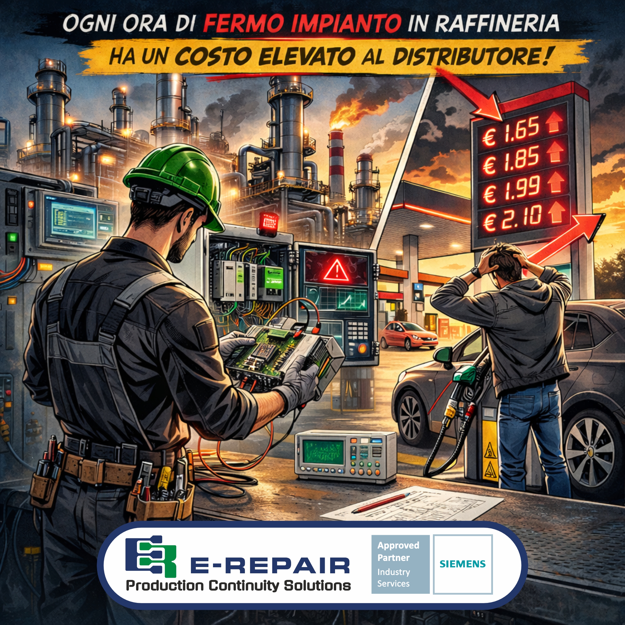 Fermo impianto raffineria costi energia